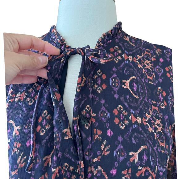 Zara Navy and Pink Patterned Mini Dress - Picture 5 of 14